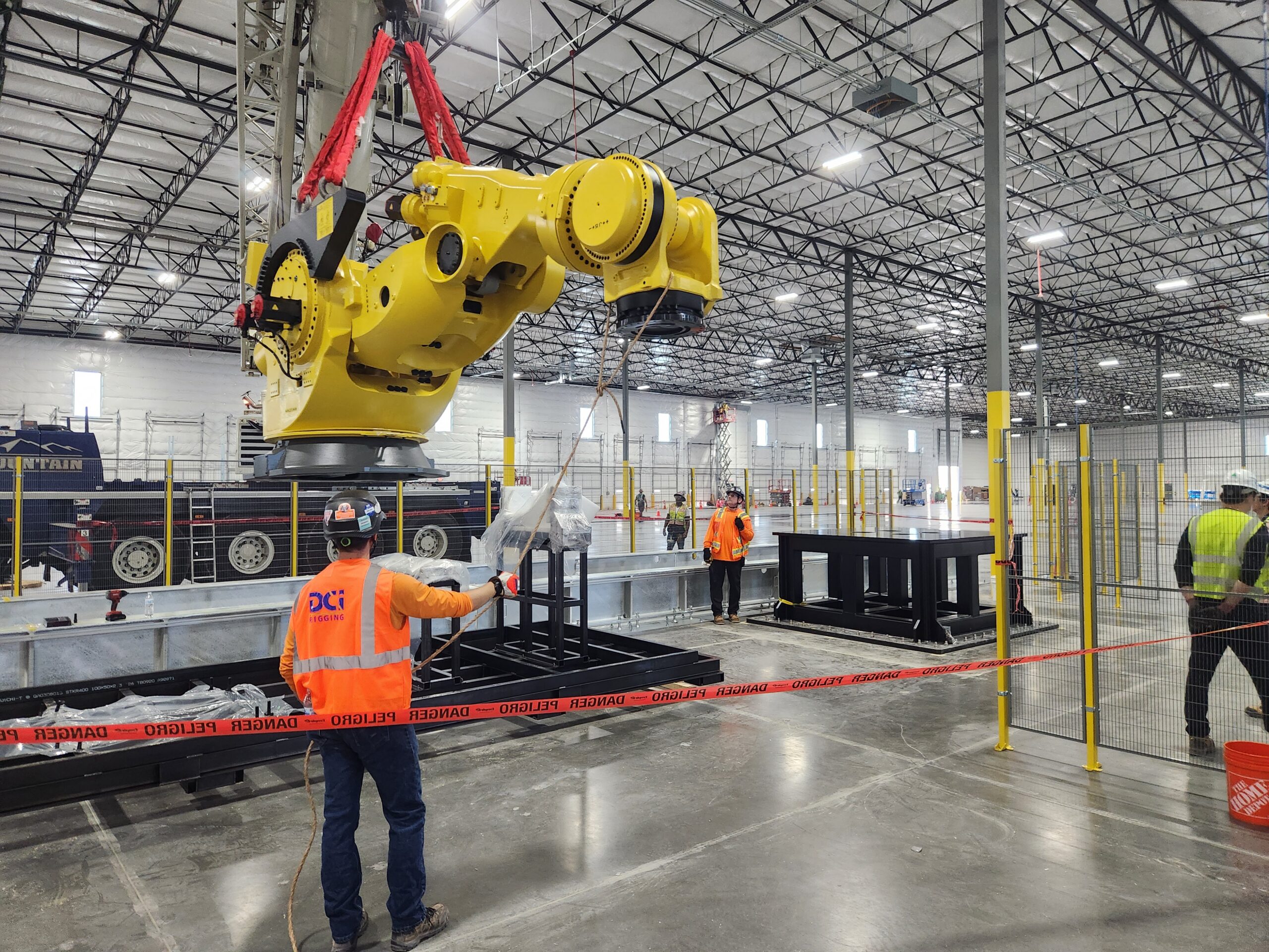 Machinery setting, crane service, crane rental, rigging